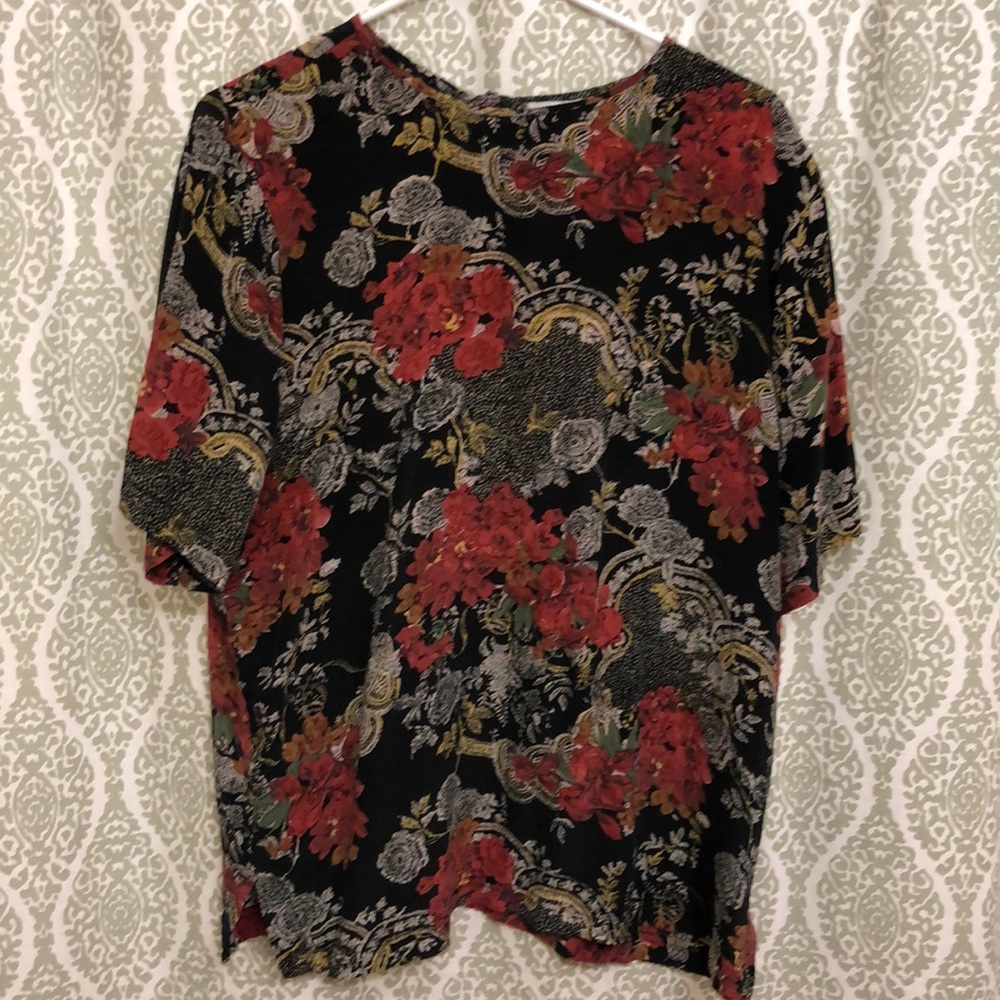 Vintage silk floral blouse